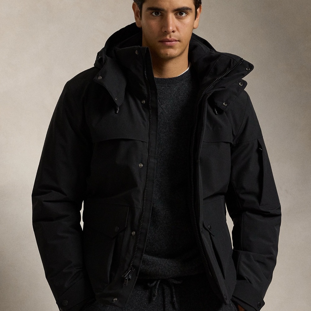 Men's Black Hooded Jacket